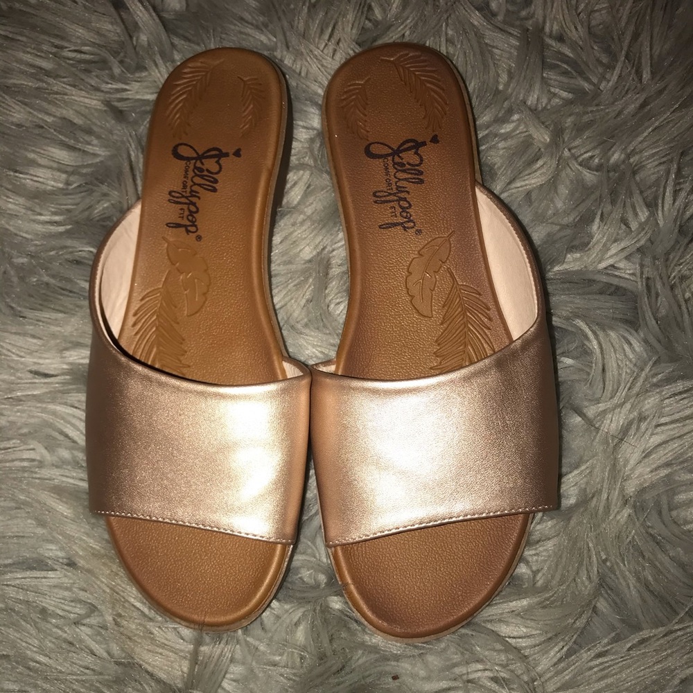 Jellypop rose gold flats